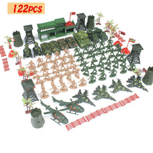 Load image into Gallery viewer, 122 pcs Classic WWII Military Playset Plastic Toy Soldier Army Men 6cm Figures & Accessories