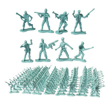 Load image into Gallery viewer, 100 pcs Classic WWII Military Plastic Toy Soldiers Army Men 4cm Figures 8 Poses (Choose Color)