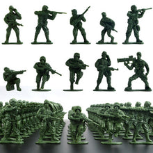 Load image into Gallery viewer, 100 pcs Classic WWII Military Plastic Toy Soldiers Army Men 5cm Figures 10 Poses (Choose Color)