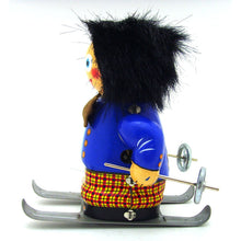 Load image into Gallery viewer, MS414 Vintage Happy Snow Skier Retro Clockwork Wind Up Tin Toy Collectible