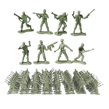 Load image into Gallery viewer, 100 pcs Classic WWII Military Plastic Toy Soldiers Army Men 4cm Figures 8 Poses (Choose Color)