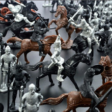 Load image into Gallery viewer, 28 pcs Classic Medieval Warfare Knights Horses Middle Ages Warriors Plastic Toy Soldiers Figures Set