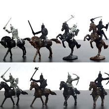 Load image into Gallery viewer, 28 pcs Classic Medieval Warfare Knights Horses Middle Ages Warriors Plastic Toy Soldiers Figures Set
