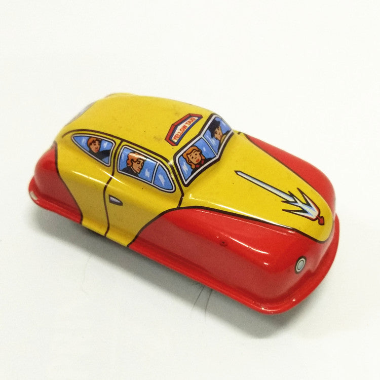 MS644 Mini Taxi Car Vehicle Retro Clockwork Wind Up Tin Toy