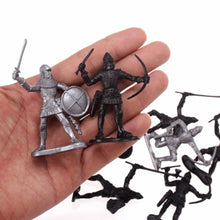 Load image into Gallery viewer, 28 pcs Classic Medieval Warfare Knights Horses Middle Ages Warriors Plastic Toy Soldiers Figures Set