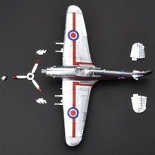 Load image into Gallery viewer, WWII Military Aircraft British Hawker Hurricane Fighter 1/48 Plane 4D Assembly Model Kit Toy (Choose Color)