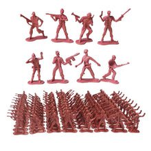 Load image into Gallery viewer, 100 pcs Classic WWII Military Plastic Toy Soldiers Army Men 4cm Figures 8 Poses (Choose Color)