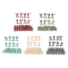 Load image into Gallery viewer, 100 pcs Classic WWII Military Plastic Toy Soldiers Army Men 4cm Figures 8 Poses (Choose Color)
