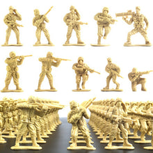 Load image into Gallery viewer, 100 pcs Classic WWII Military Plastic Toy Soldiers Army Men 5cm Figures 10 Poses (Choose Color)