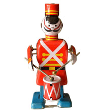 Load image into Gallery viewer, MS250 Vintage Robot Soldier Drummer Retro Clockwork Wind Up Tin Toy Collectible