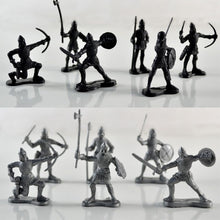 Load image into Gallery viewer, 60 pcs Classic Medieval Warfare Knights Middle Ages Warriors Plastic Toy Soldiers Figures Set