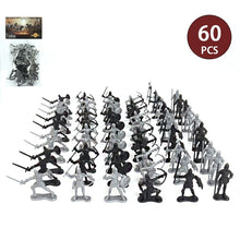 Load image into Gallery viewer, 60 pcs Classic Medieval Warfare Knights Middle Ages Warriors Plastic Toy Soldiers Figures Set