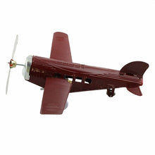Load image into Gallery viewer, Vintage Red Folding Wing Airplane Plane Retro Clockwork Wind Up Tin Toy Collectible