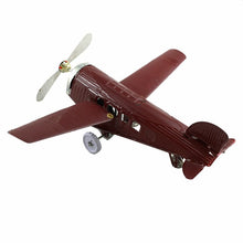 Load image into Gallery viewer, Vintage Red Folding Wing Airplane Plane Retro Clockwork Wind Up Tin Toy Collectible