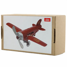 Load image into Gallery viewer, Vintage Red Folding Wing Airplane Plane Retro Clockwork Wind Up Tin Toy Collectible