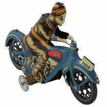 Load image into Gallery viewer, Vintage Man Riding Motorcycle Motorbike Retro Clockwork Wind Up Tin Toy Collectible