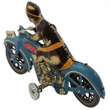 Load image into Gallery viewer, Vintage Man Riding Motorcycle Motorbike Retro Clockwork Wind Up Tin Toy Collectible