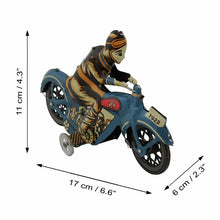 Load image into Gallery viewer, Vintage Man Riding Motorcycle Motorbike Retro Clockwork Wind Up Tin Toy Collectible