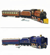 Load image into Gallery viewer, MS440 Blue Train L.M.S. / MS441 Brown LNER Pullman Train Retro Clockwork Wind Up Tin Toy (Choose Color)