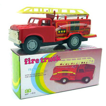 Load image into Gallery viewer, MF163 Vintage Fire Engine Ladder Erector Truck Friction Car Tin Toy Collectible