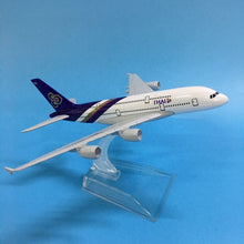 Load image into Gallery viewer, Thai Airways Airbus A380 Airplane 16cm DieCast Plane Model