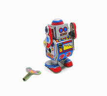 Load image into Gallery viewer, MS235 Vintage Mini Silver Robot Retro Clockwork Wind Up Tin Toy Collectible