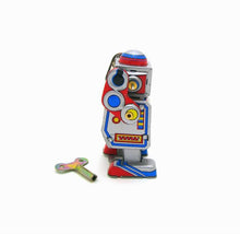 Load image into Gallery viewer, MS235 Vintage Mini Silver Robot Retro Clockwork Wind Up Tin Toy Collectible
