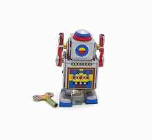 Load image into Gallery viewer, MS235 Vintage Mini Silver Robot Retro Clockwork Wind Up Tin Toy Collectible