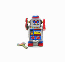 Load image into Gallery viewer, MS235 Vintage Mini Silver Robot Retro Clockwork Wind Up Tin Toy Collectible
