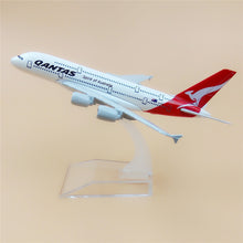 Load image into Gallery viewer, Qantas Airways Australia Airlines Airbus A380 Airplane 16cm Diecast Plane Model