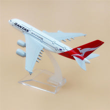 Load image into Gallery viewer, Qantas Airways Australia Airlines Airbus A380 Airplane 16cm Diecast Plane Model