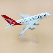 Load image into Gallery viewer, Qantas Airways Australia Airlines Airbus A380 Airplane 16cm Diecast Plane Model