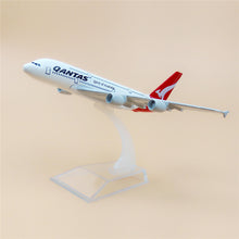 Load image into Gallery viewer, Qantas Airways Australia Airlines Airbus A380 Airplane 16cm Diecast Plane Model
