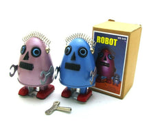 Load image into Gallery viewer, MS649 Mechanical Walking Egg Robot Retro Clockwork Wind Up Tin Toy Collectible (Choose Color)