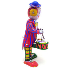 Load image into Gallery viewer, MS363 Vintage Circus Clown Drummer Robot Retro Clockwork Wind Up Tin Toy Collectible
