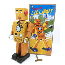 Load image into Gallery viewer, MS393 Mechanical Walking Robot Lilliput Retro Clockwork Wind Up Tin Toy Collectible