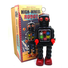 Load image into Gallery viewer, MS436 Mechanical High Wheel Robot Retro Clockwork Wind Up Tin Toy Collectible (Choose Color)