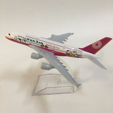 Load image into Gallery viewer, EVA Air Airbus A380 Airplane 16cm DieCast Plane Model (Choose Color)