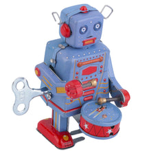 Load image into Gallery viewer, MS514 Musical Drummer Robot Clockwork Wind Up Tin Toy Collectible