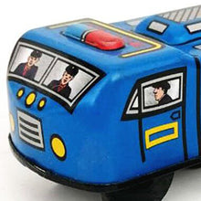 Load image into Gallery viewer, Vintage Mini Police Blue Car Model Retro Clockwork Wind Up Tin Toy Collectible