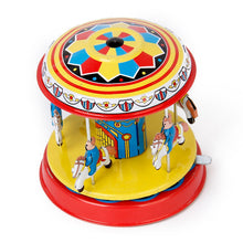 Load image into Gallery viewer, MS271 Pony Merry-Go-Round Carousel Retro Wind Up Tin Toy Collectible
