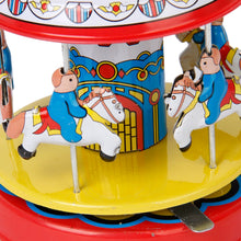 Load image into Gallery viewer, MS271 Pony Merry-Go-Round Carousel Retro Wind Up Tin Toy Collectible