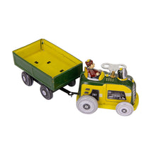 Load image into Gallery viewer, MS511 Vintage European Tractor Wagon Vehicle Clockwork Wind Up Tin Toy Collectible