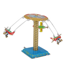 Load image into Gallery viewer, Vintage Airplanes Planes Merry Go Round Carousel Retro Wind Up Tin Toy Collectible