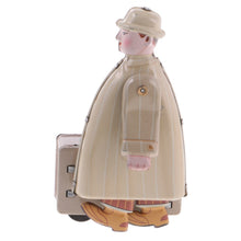 Load image into Gallery viewer, MS472 Vintage Traveller Suitcase Man Retro Clockwork Wind Up Tin Toy Collectible