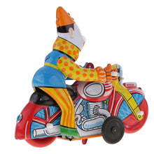 Load image into Gallery viewer, MS629 Clown on Motorcycle Retro Clockwork Wind Up Tin Toy Collectible