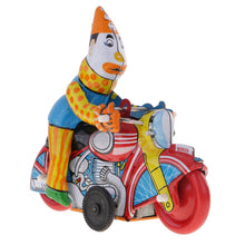 Load image into Gallery viewer, MS629 Clown on Motorcycle Retro Clockwork Wind Up Tin Toy Collectible