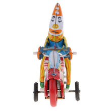 Load image into Gallery viewer, MS629 Clown on Motorcycle Retro Clockwork Wind Up Tin Toy Collectible
