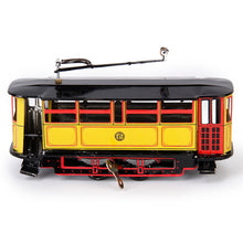 Load image into Gallery viewer, MS638 Yellow Vintage Tram Trolley Streetcar Retro Clockwork Wind Up Tin Toy Collectible