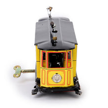 Load image into Gallery viewer, MS638 Yellow Vintage Tram Trolley Streetcar Retro Clockwork Wind Up Tin Toy Collectible